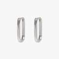 SORI STYLE Minimalist Huggie Square Hoop Earrings — product on model