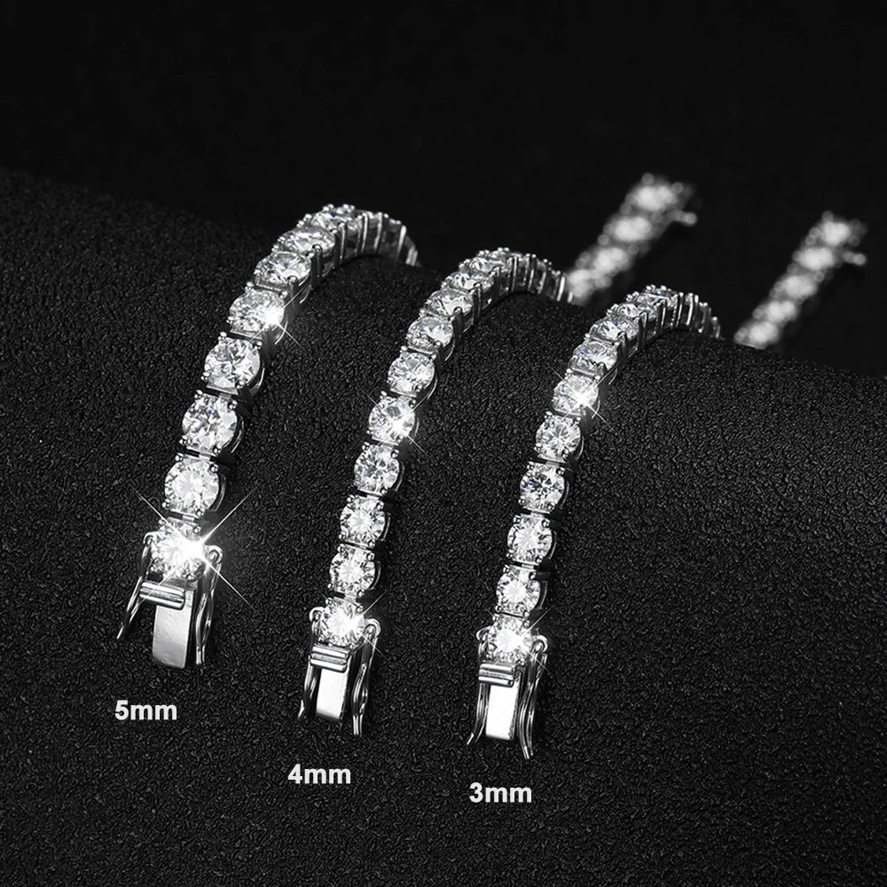 SORI STYLE S925 Sterling Silver Moissanite Tennis Bracelet — side view