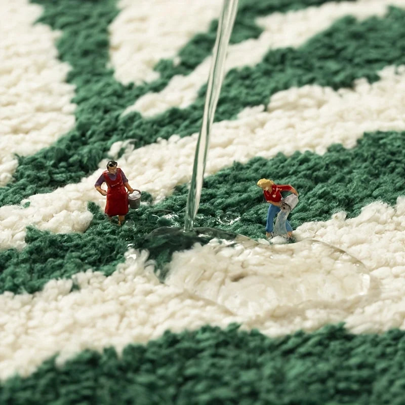 Perfecsy VIKAMA Green Leaf Carpet Soft Absorbent Floor Mat Bathroom Mat Toilet Door Mat Rug For Bedroom Outdoor Carpet Home D