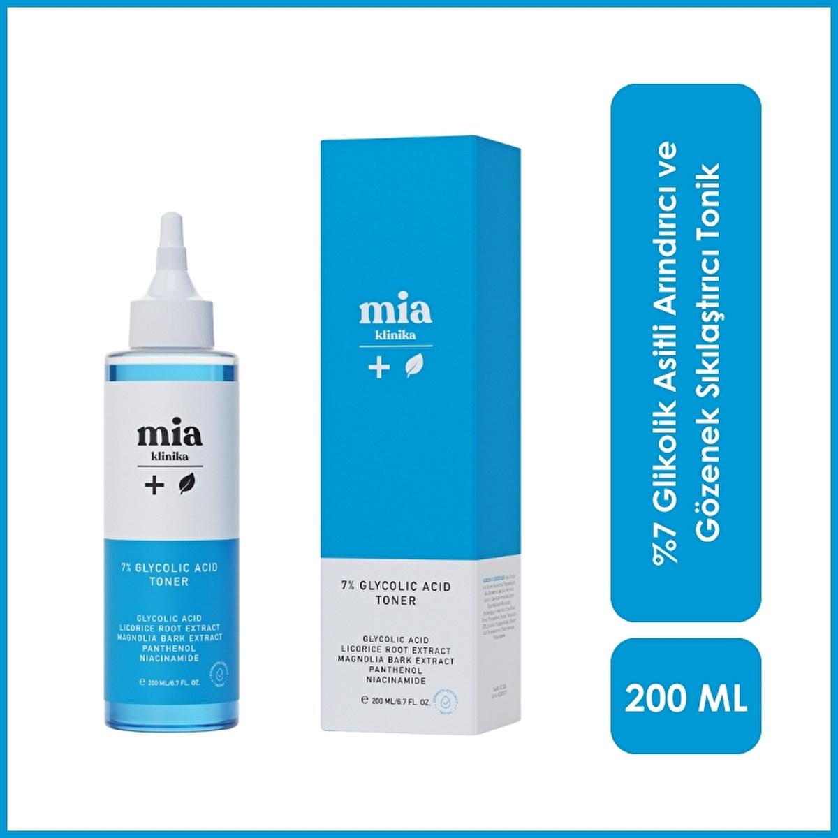 Mia Klinika 7% Glycolic Acid Toner: Pore Refining, Exfoliating & Skin Brightening - Achieve Radiant, Even Skin Tone