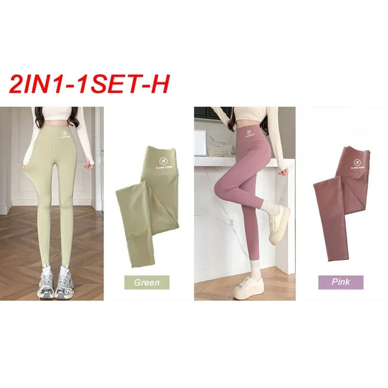 M-XL Shark pants women wear spring  autumn winter thin high-waisted belly lift hip yoga tights small feet black leggings