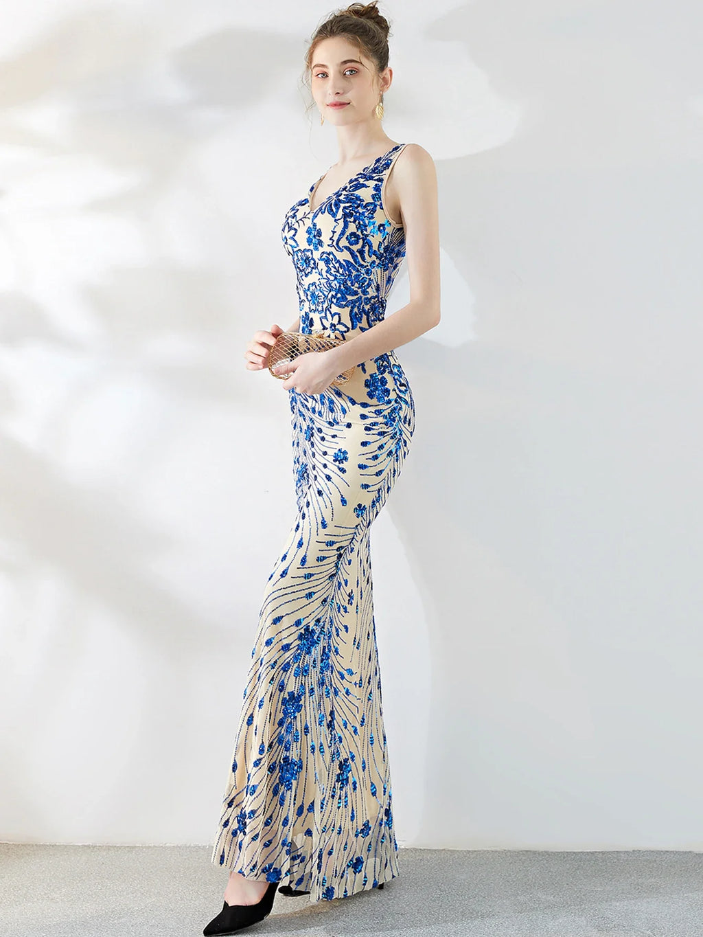 Envy NYC Envy NYC Maxi Sequin Party Dress — Envy NYC branding close-up
