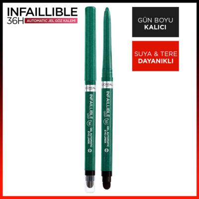 Loreal Paris Infaillable Automatic Eyeliner - Emerald Green, Long-Lasting & Smudge-Proof