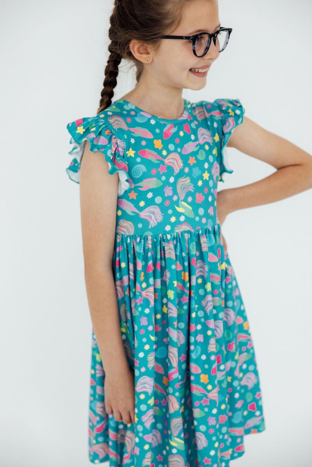 Mila & Rose ® SALE Betta Blooms Flutter Sleeve Twirl Dress — lifestyle context