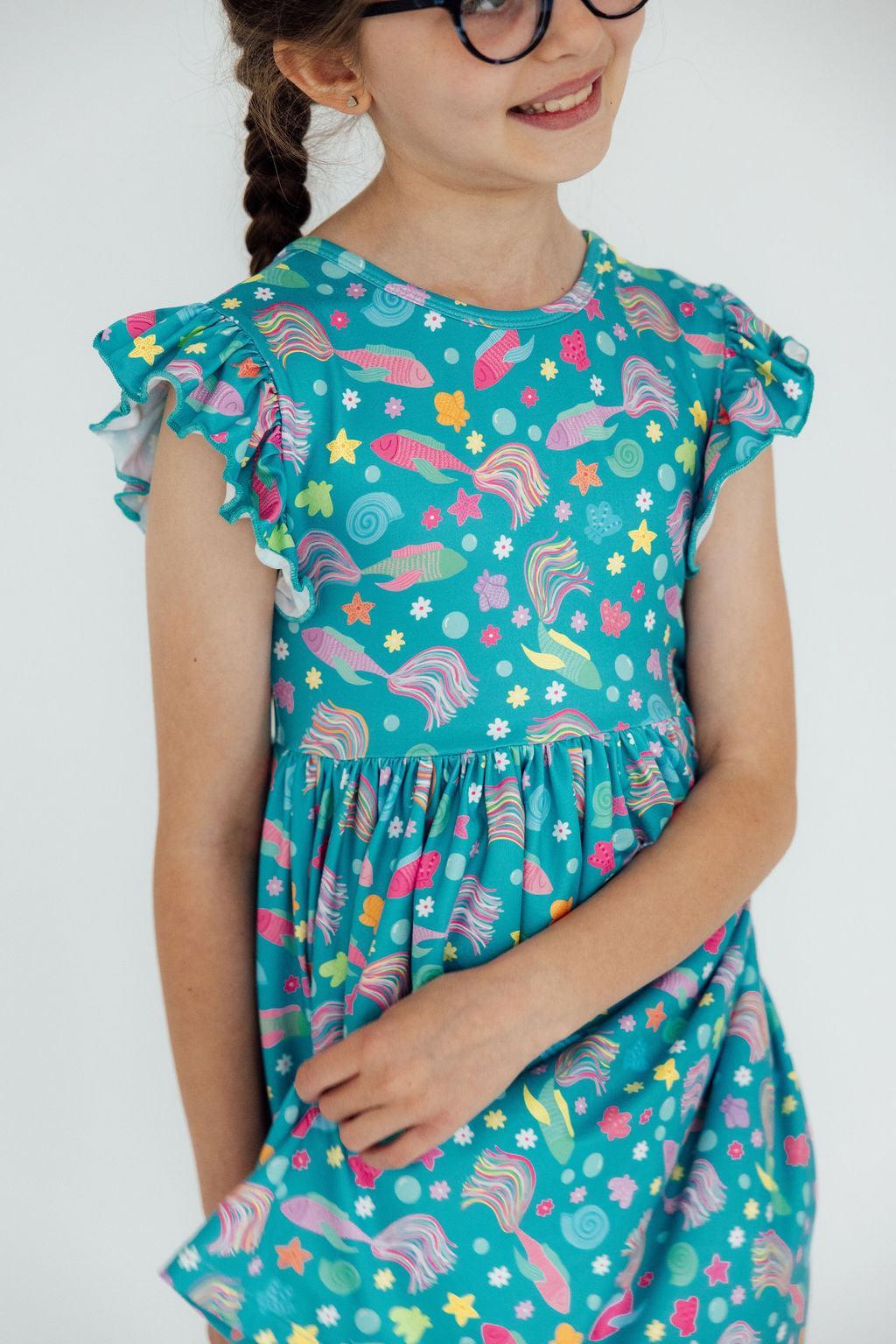 Mila & Rose ® SALE Betta Blooms Flutter Sleeve Twirl Dress — side view