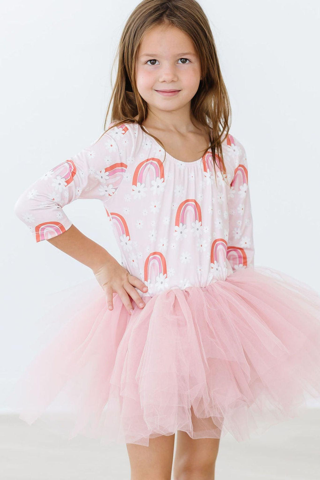 Mila & Rose ® SALE Fun & Flowers 3/4 Tutu Leotard — detail close-up