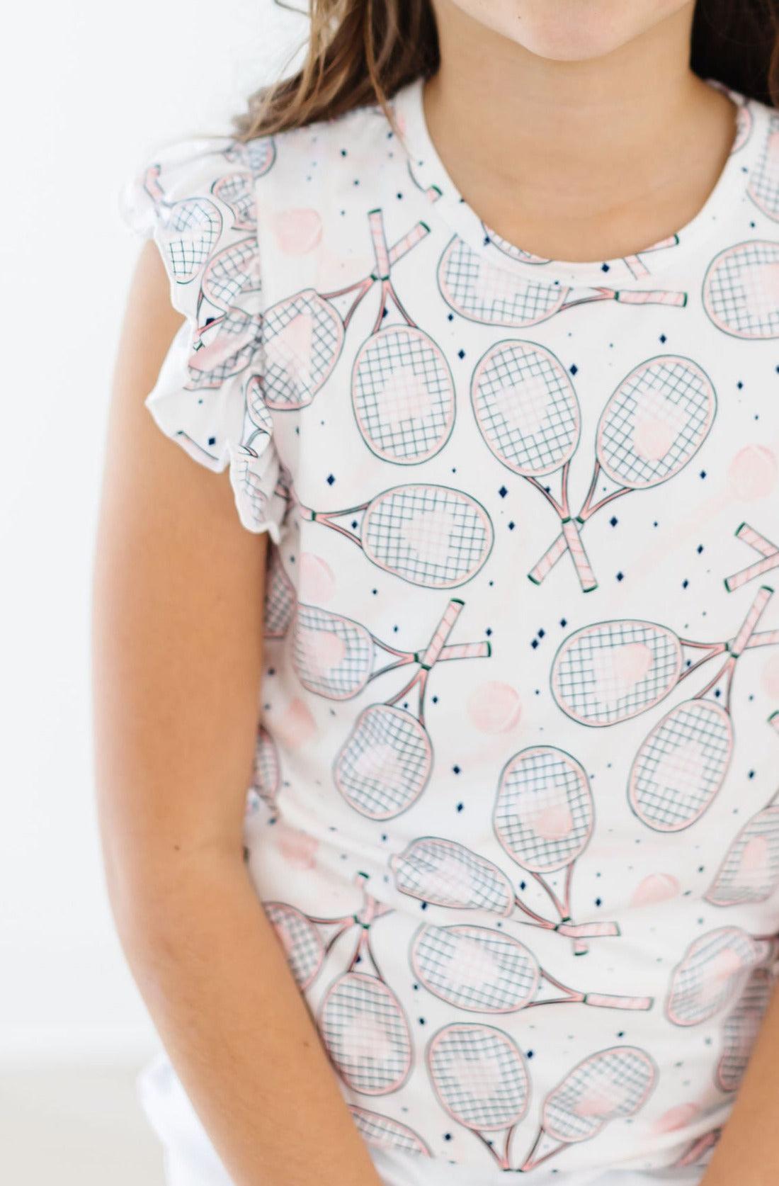 Mila & Rose ® SALE Game, Set, Match S/S Ruffle Tee — main product shot
