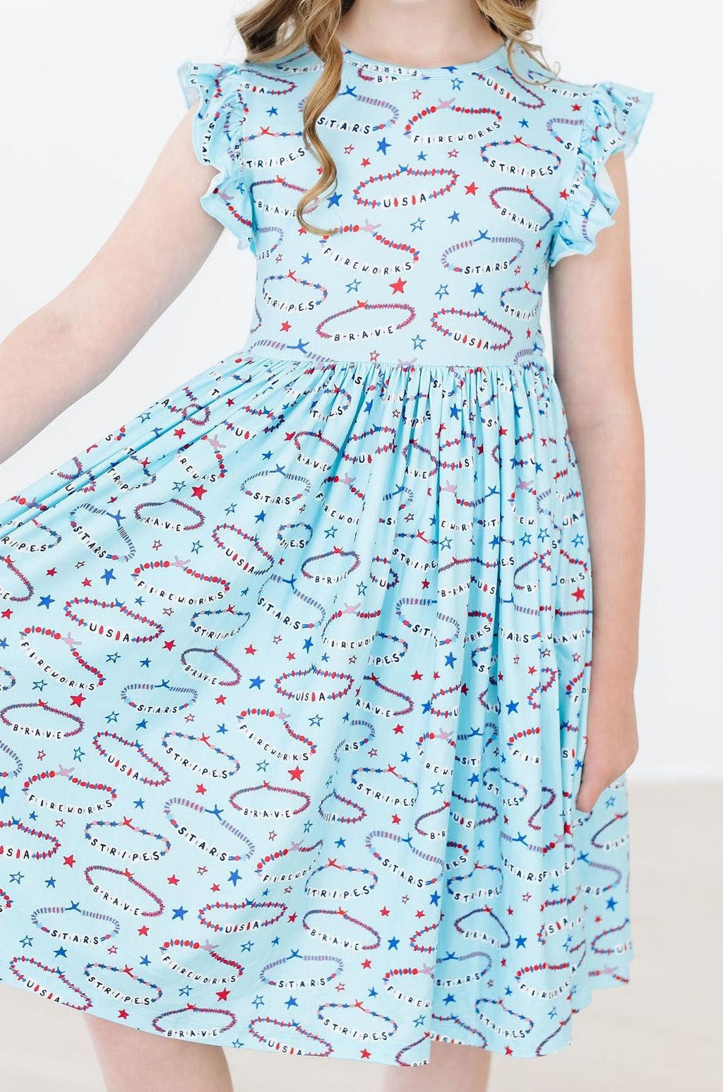 Mila & Rose ® SALE Miss Americana (Mila's Version) Flutter Sleeve Twirl Dress — alternative angle