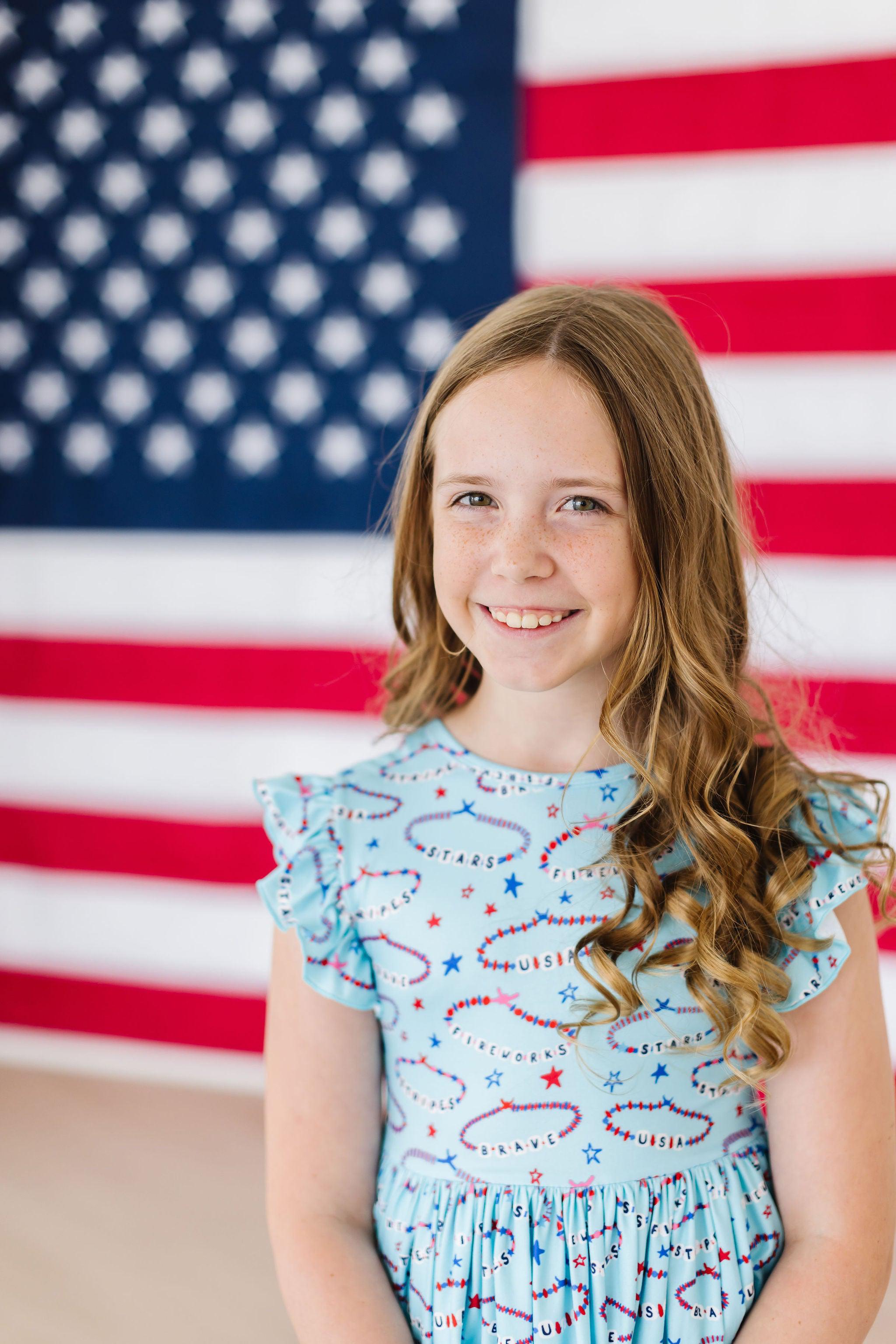 Mila & Rose ® SALE Miss Americana (Mila's Version) Flutter Sleeve Twirl Dress — main product shot