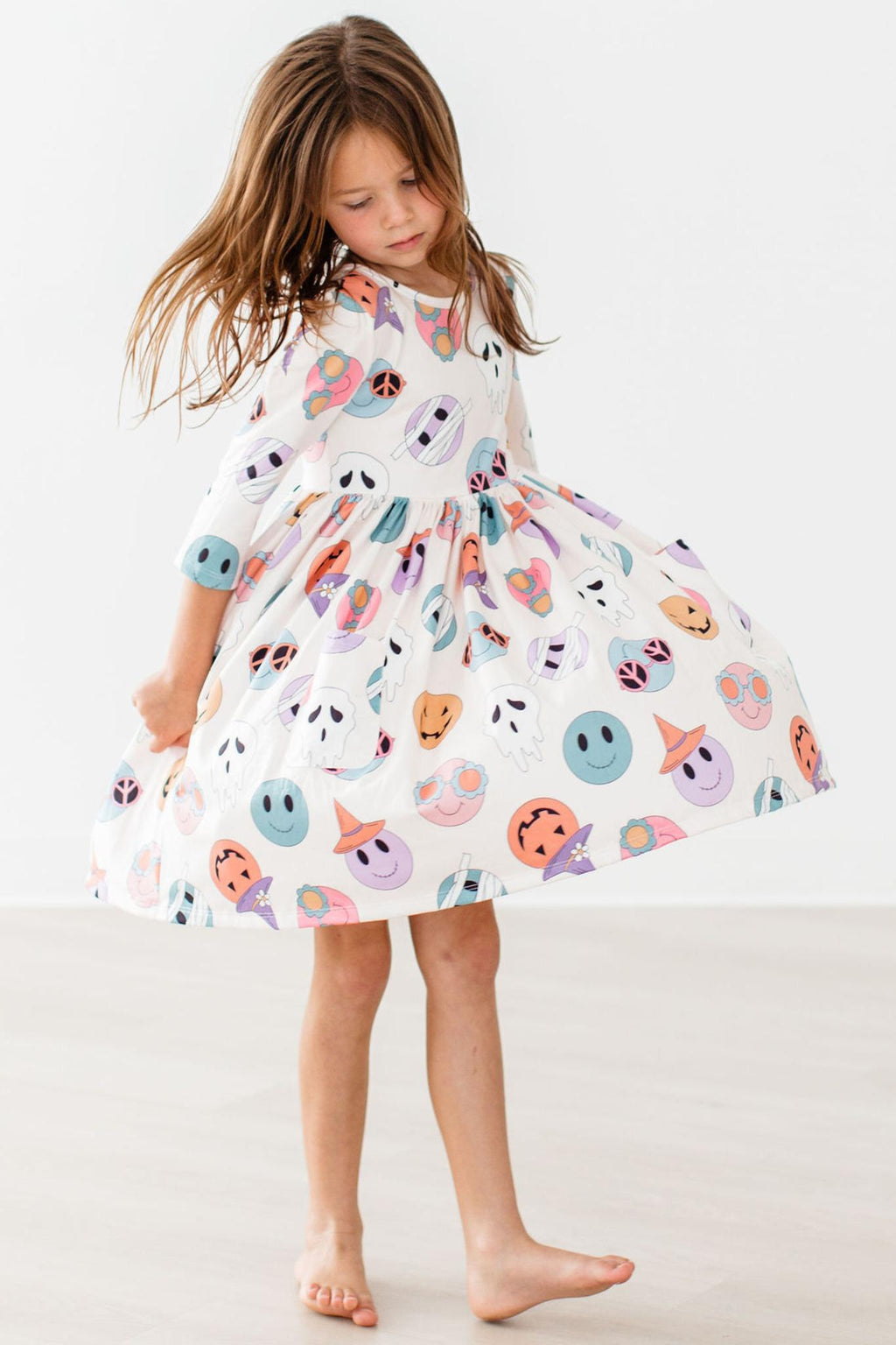 Mila & Rose ® SALE Monster Mash 3/4 Sleeve Pocket Twirl Dress — detail close-up
