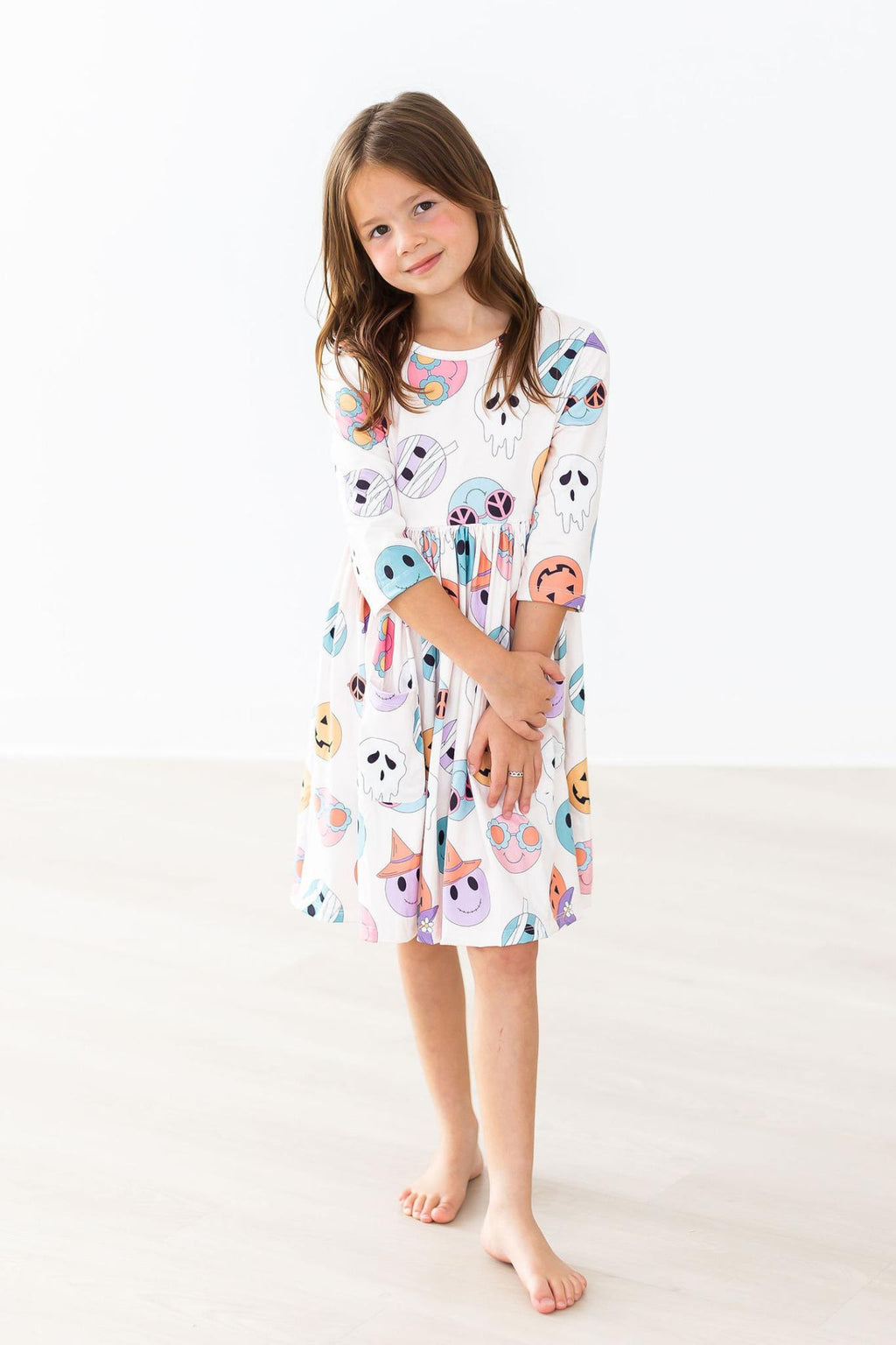 Mila & Rose ® SALE Monster Mash 3/4 Sleeve Pocket Twirl Dress — alternative angle
