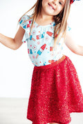 Mila & Rose ® SALE Proudly Patriotic S/S Flutter Sleeve Leotard — main product shot