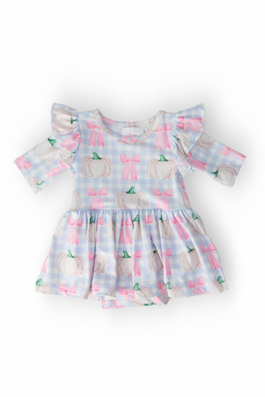 Mila & Rose ® SALE Pumpkin Picnic Twirl Flutter Bodysuit — main product shot