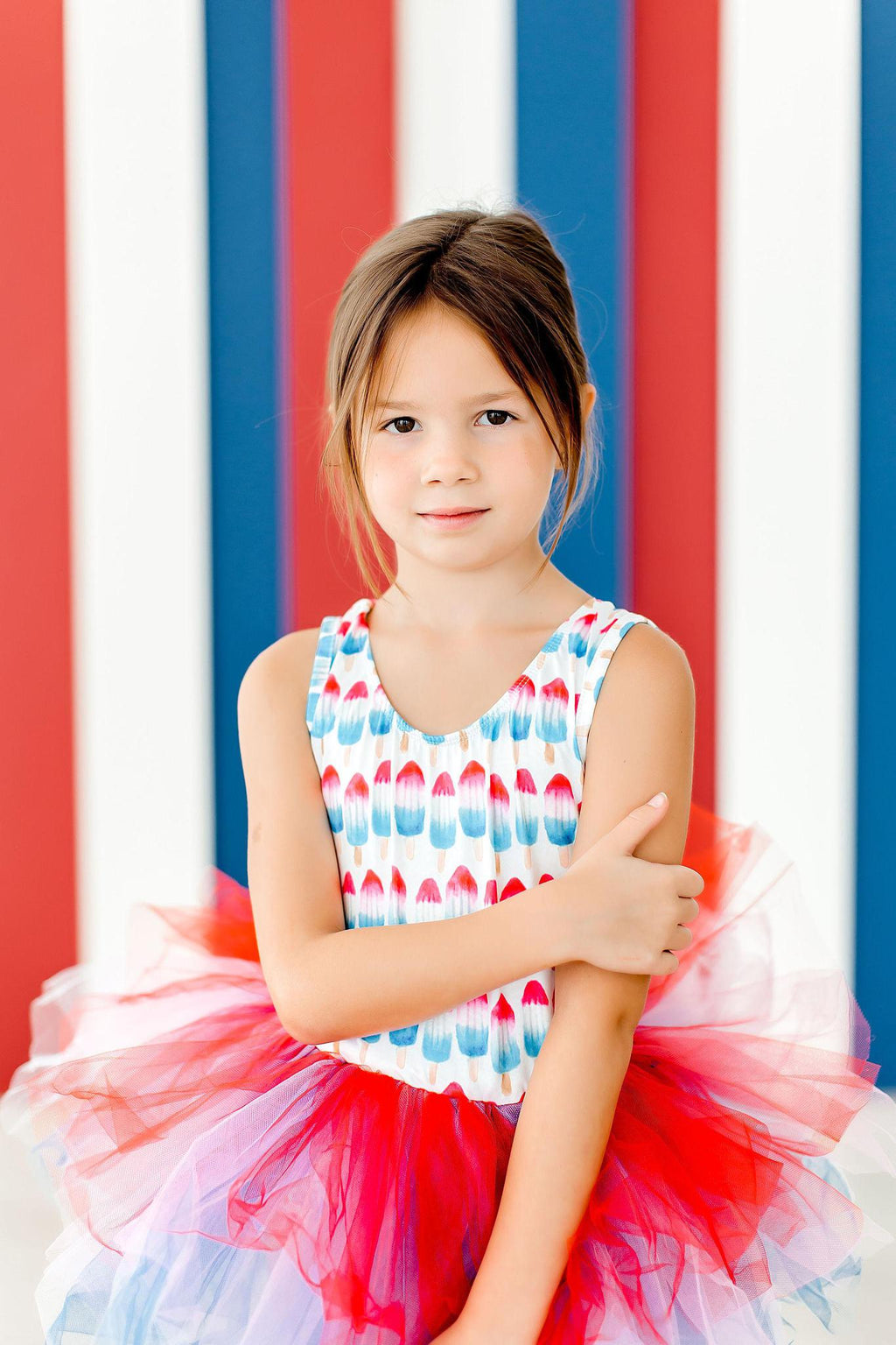 Mila & Rose ® SALE Red, White & Cute Tank Tutu Leotard — lifestyle context