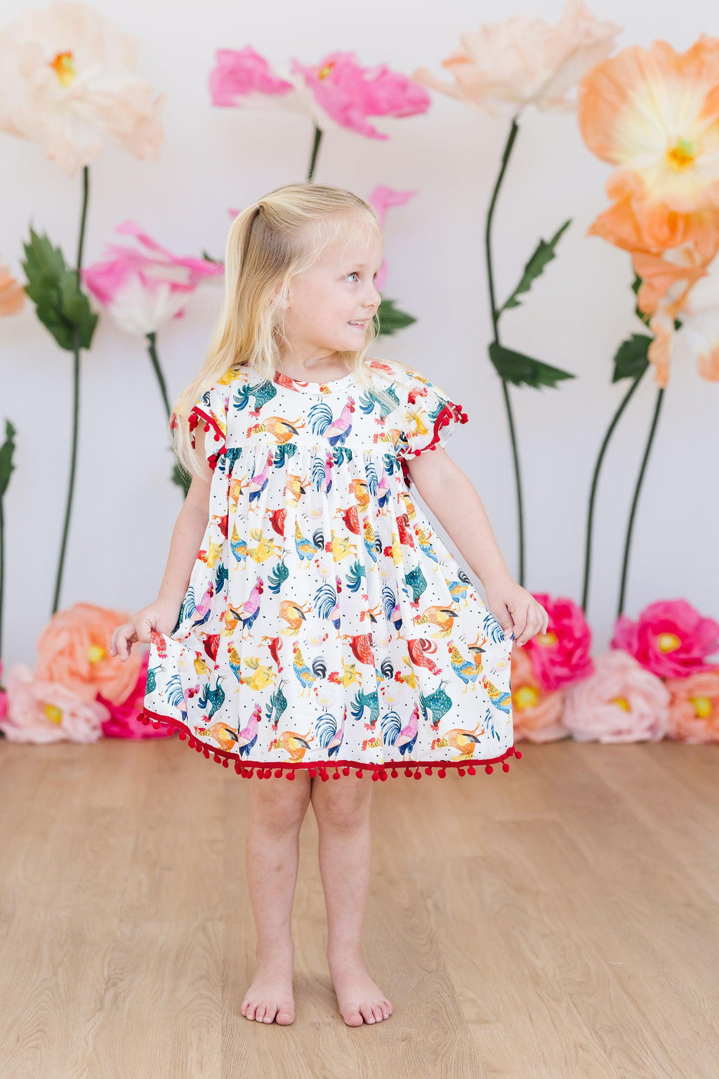 Mila & Rose ® Rooster Pom Pom Dress — alternative angle