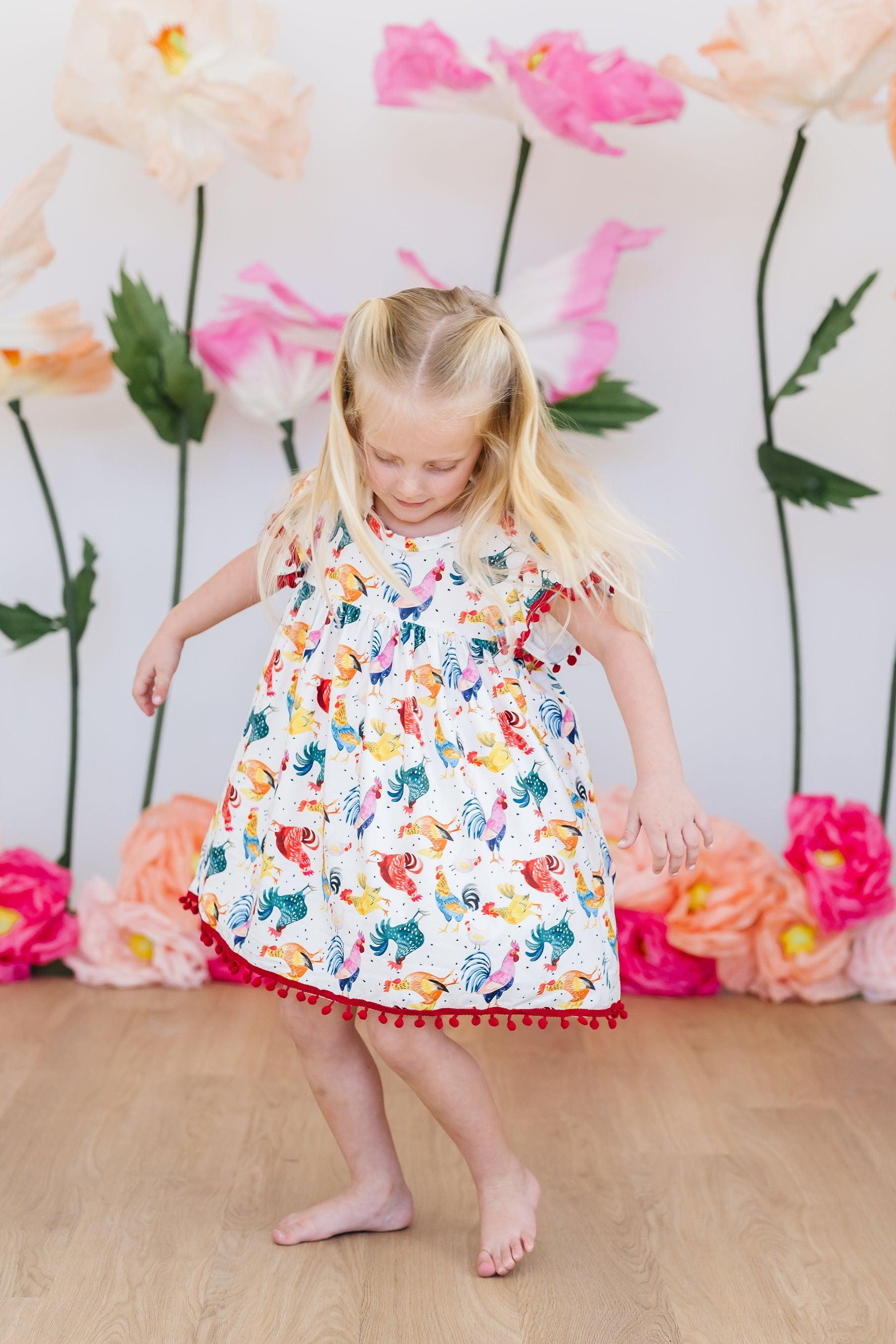 Mila & Rose ® Rooster Pom Pom Dress — color detail