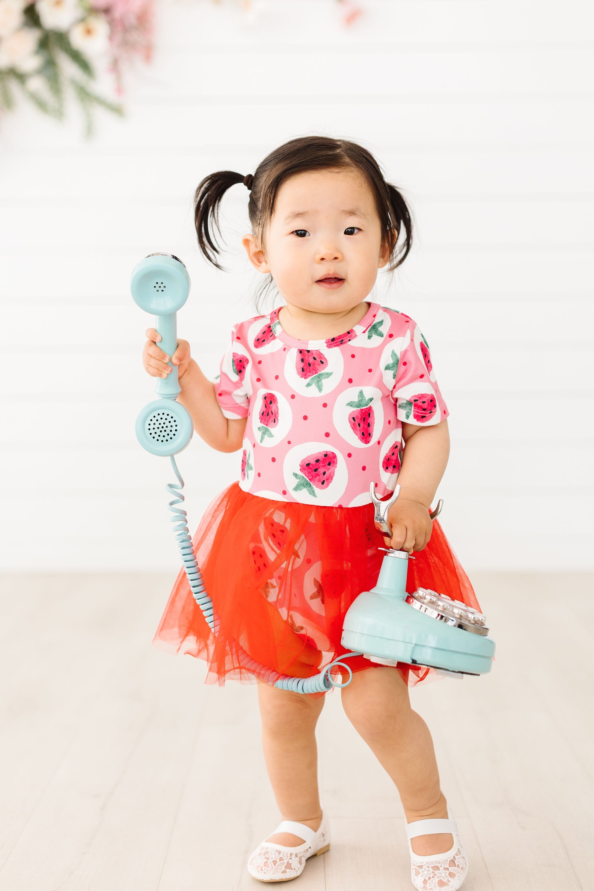 Mila & Rose ® SALE Strawberry Fields Tutu Bodysuit — detail close-up