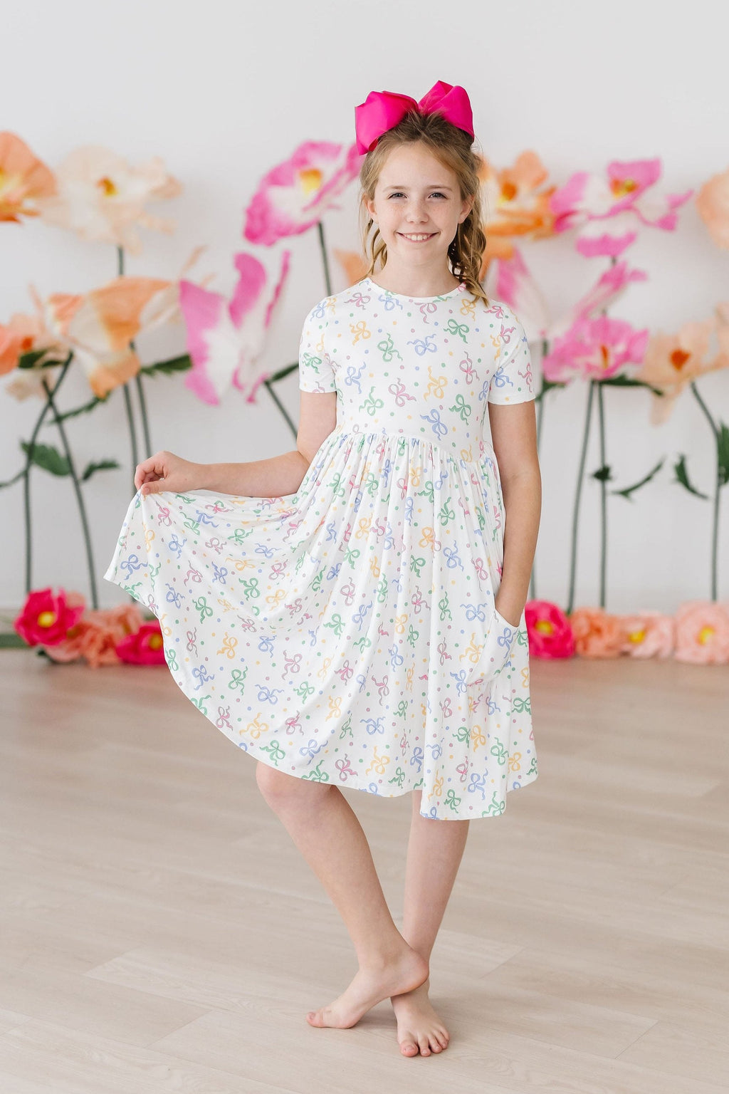 Mila & Rose ® SALE Tied in Love S/S Pocket Twirl Dress — alternative angle