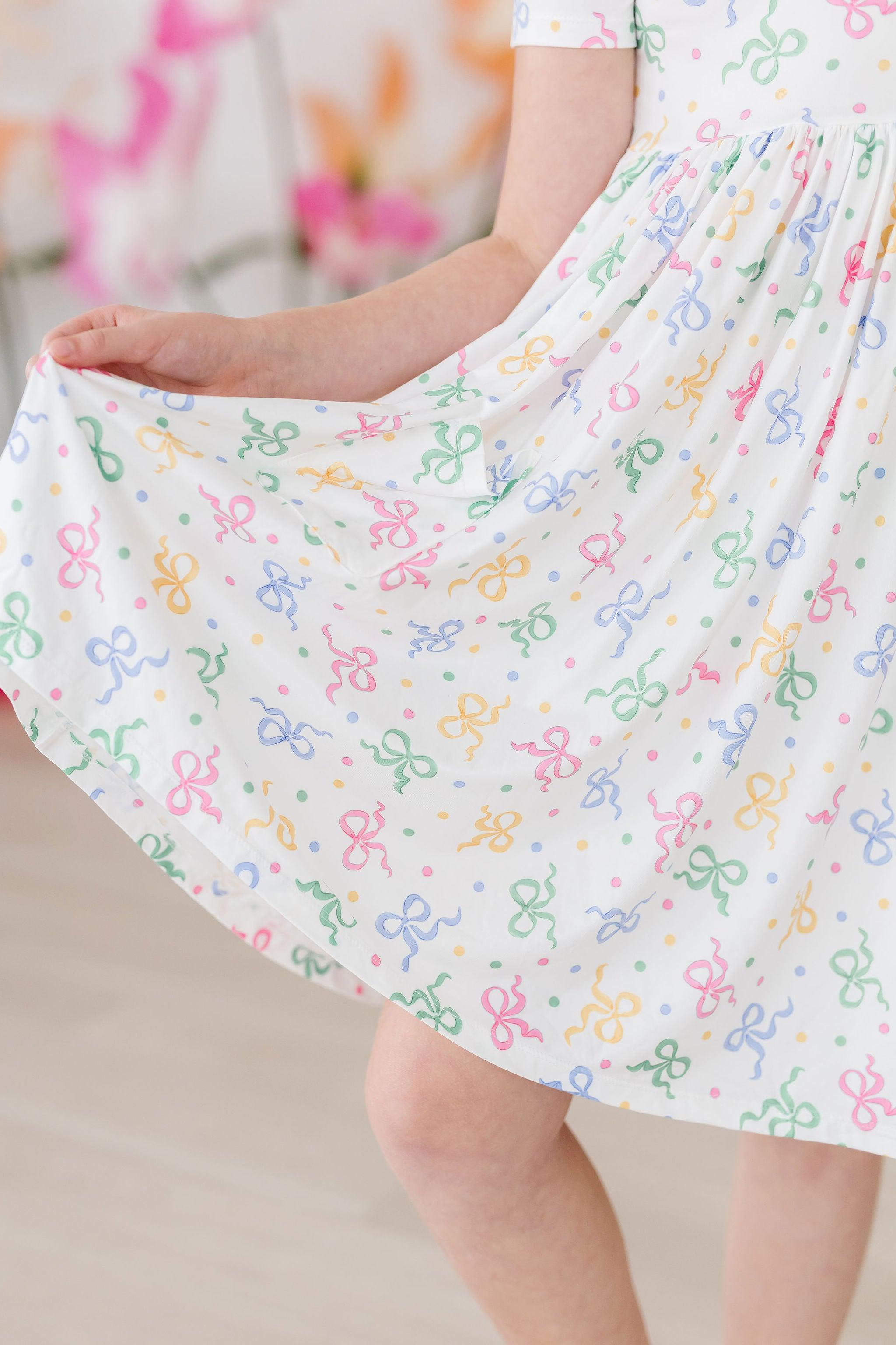 Mila & Rose ® SALE Tied in Love S/S Pocket Twirl Dress — in-use photo