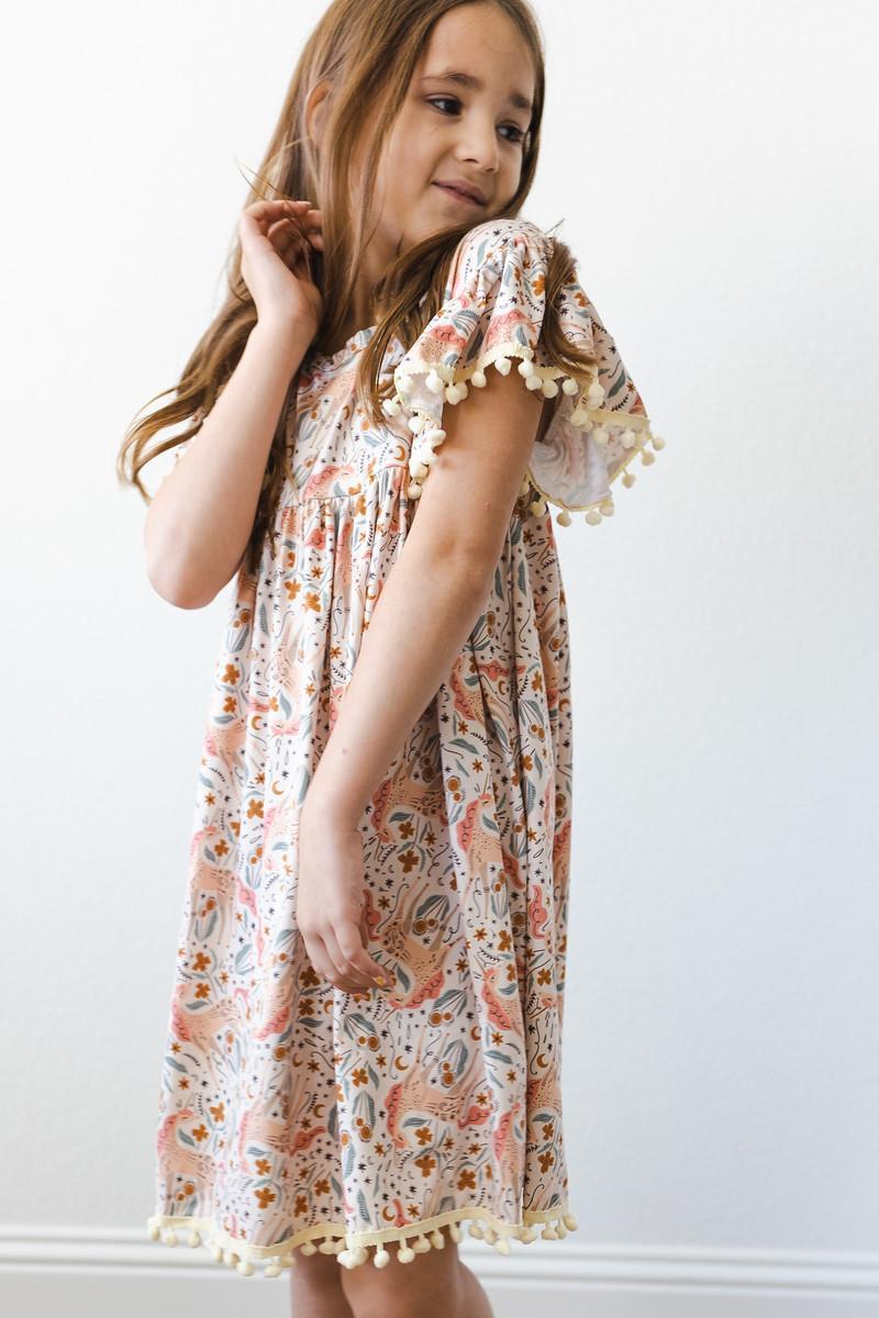 Mila & Rose ® Unicorn Soiree Pom Pom Dress — side view