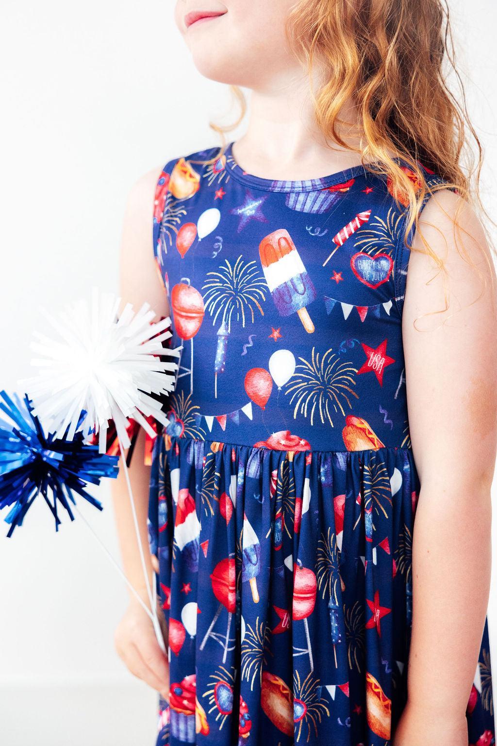 Mila & Rose ® SALE You Look Like the 4th of July Tank Twirl Dress — detail close-up
