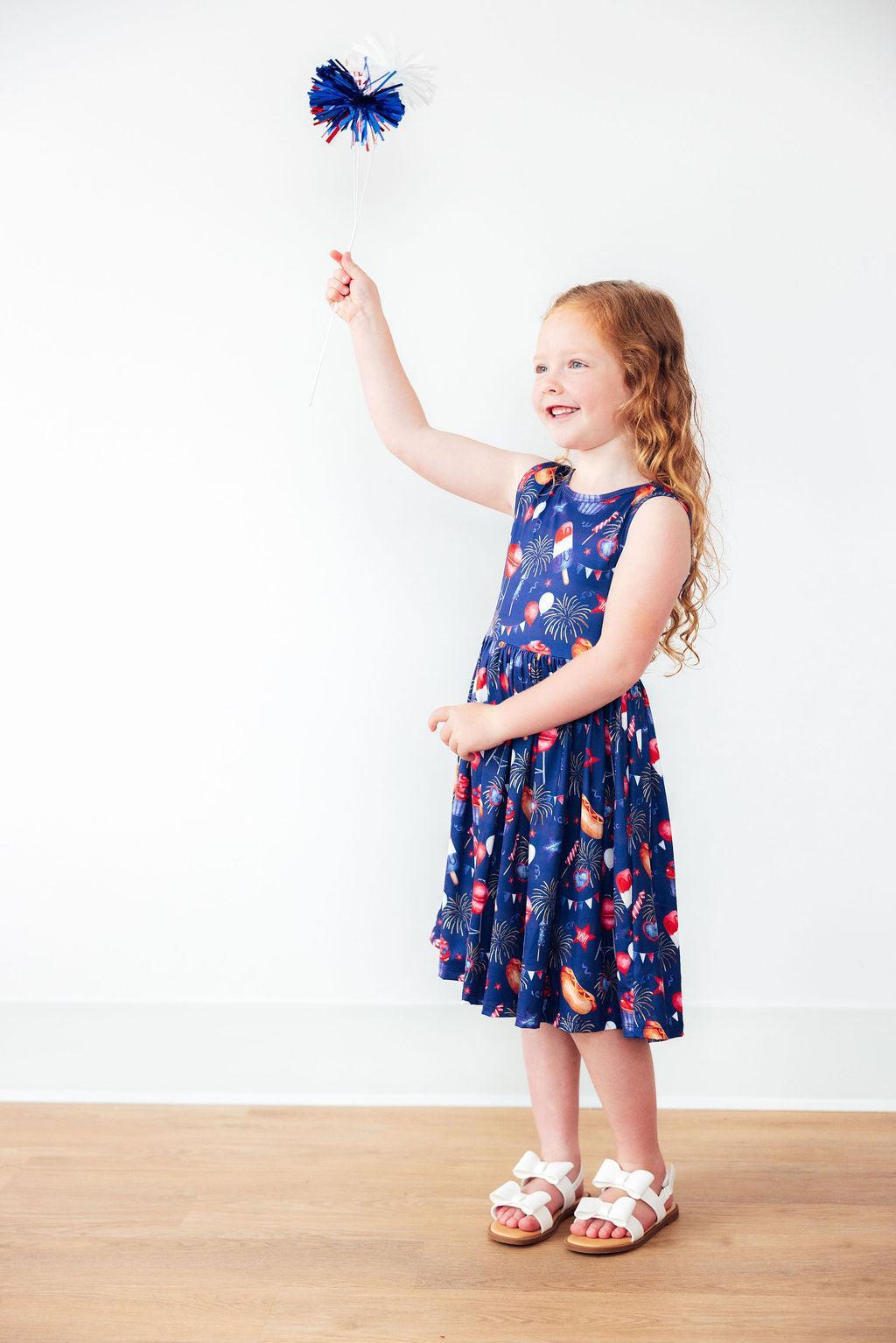 Mila & Rose ® SALE You Look Like the 4th of July Tank Twirl Dress — side view
