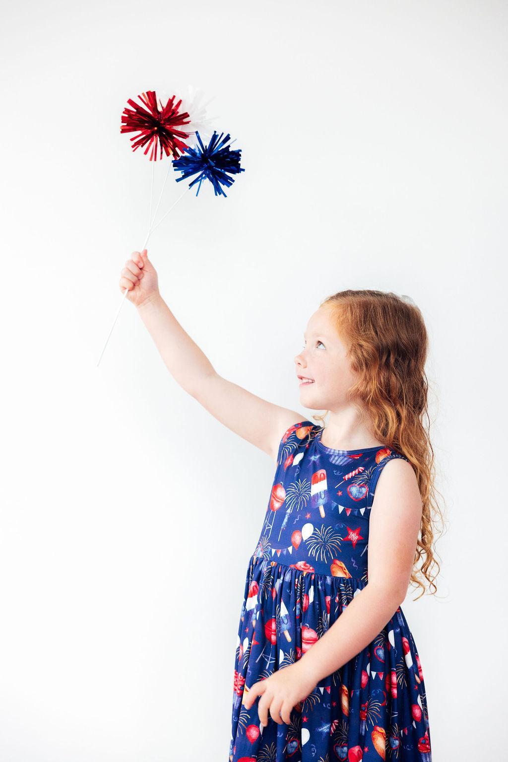 Mila & Rose ® SALE You Look Like the 4th of July Tank Twirl Dress — back view