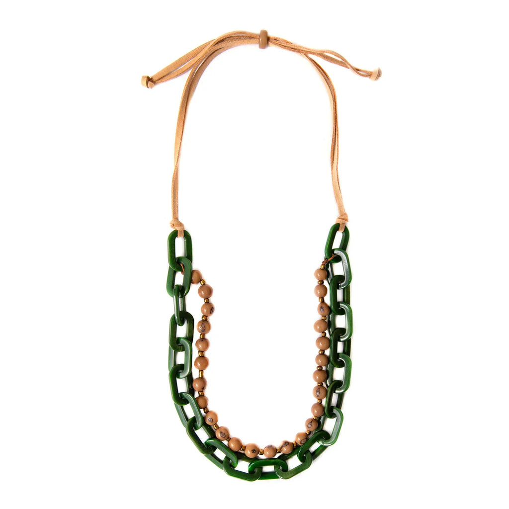 KADOU BOUTIQUE Tagua Amaranta Necklace - Green — main product shot