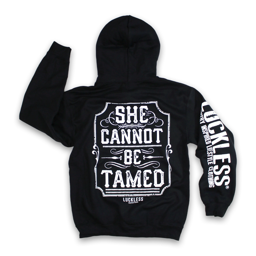 Luckless Outfitters She Cannot Be Tamed Hoodie — main product shot