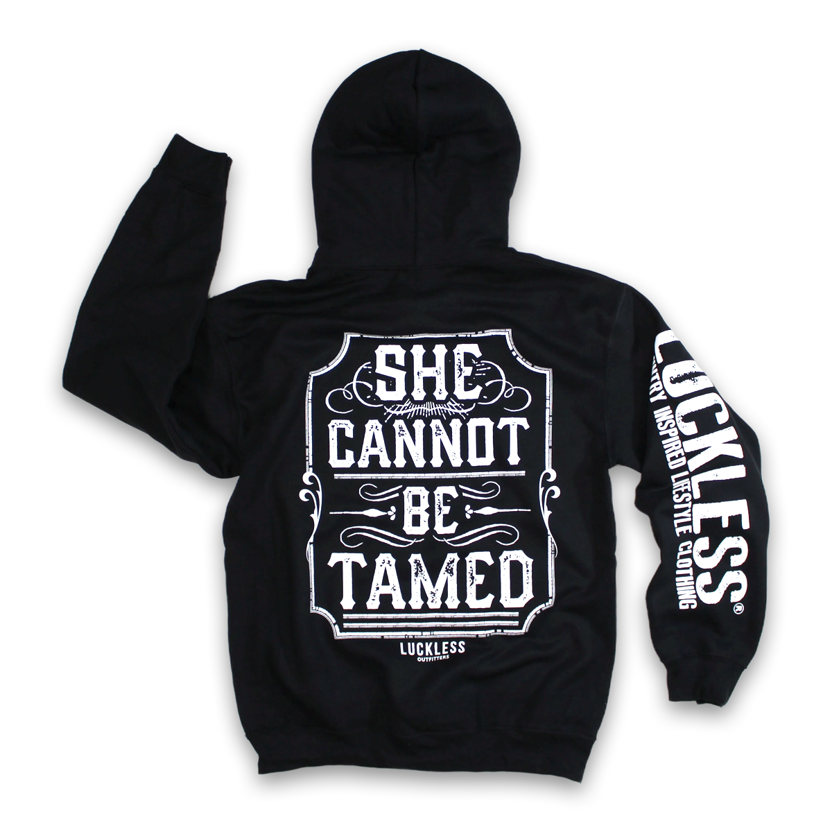 Luckless Outfitters She Cannot Be Tamed Hoodie — main product shot