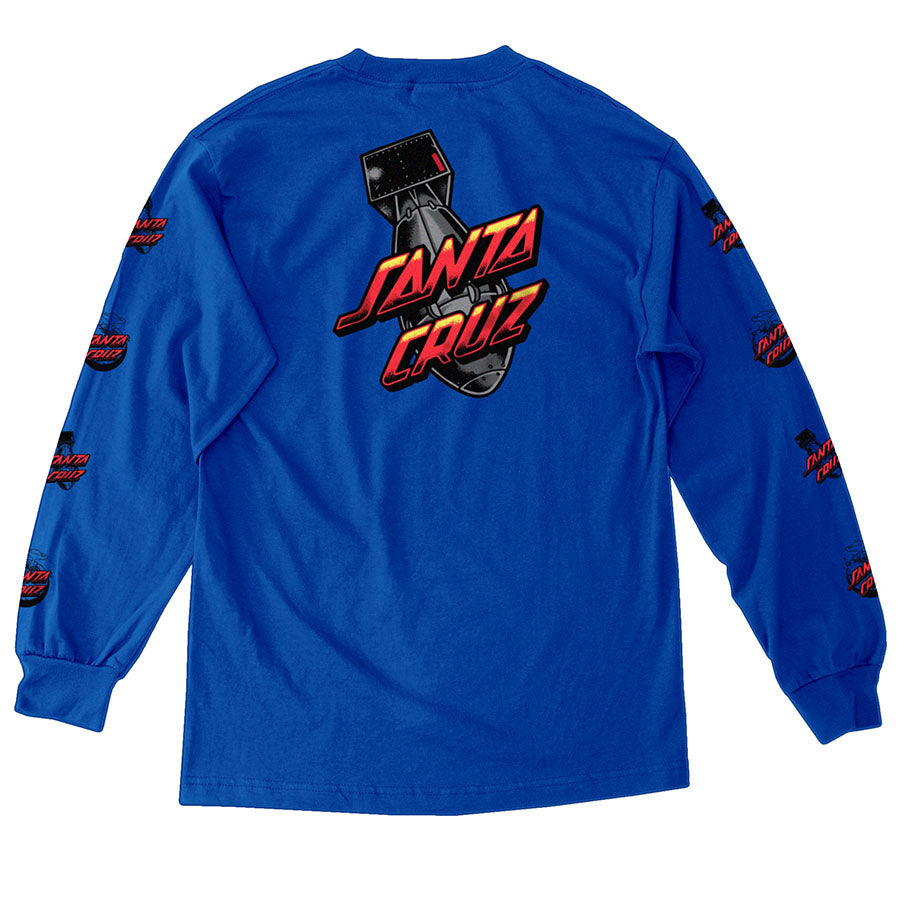 Santa Cruz Atomic Dot Long Sleeve Mens T-Shirt - Royal Blue by Skates USA