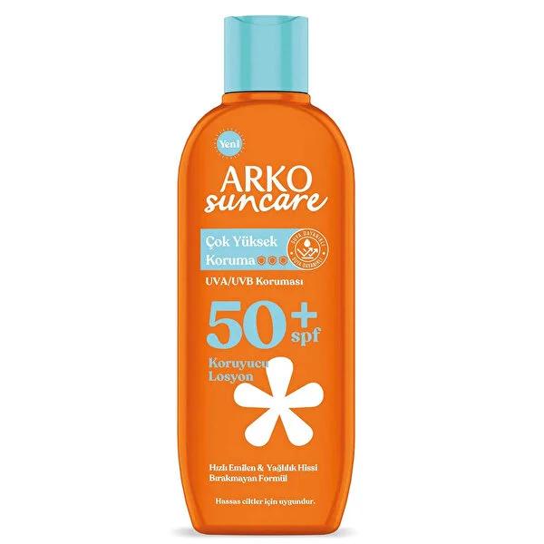 Arko Suncare SPF 50+ Sunscreen Lotion - Waterproof, Non-Greasy, 48hr Moisturizing for Sensitive Skin