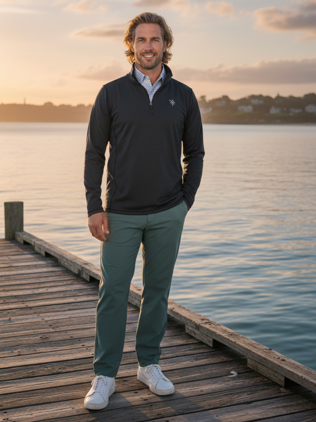 White Water Life Seaport Pants — White Water Life branding close-up
