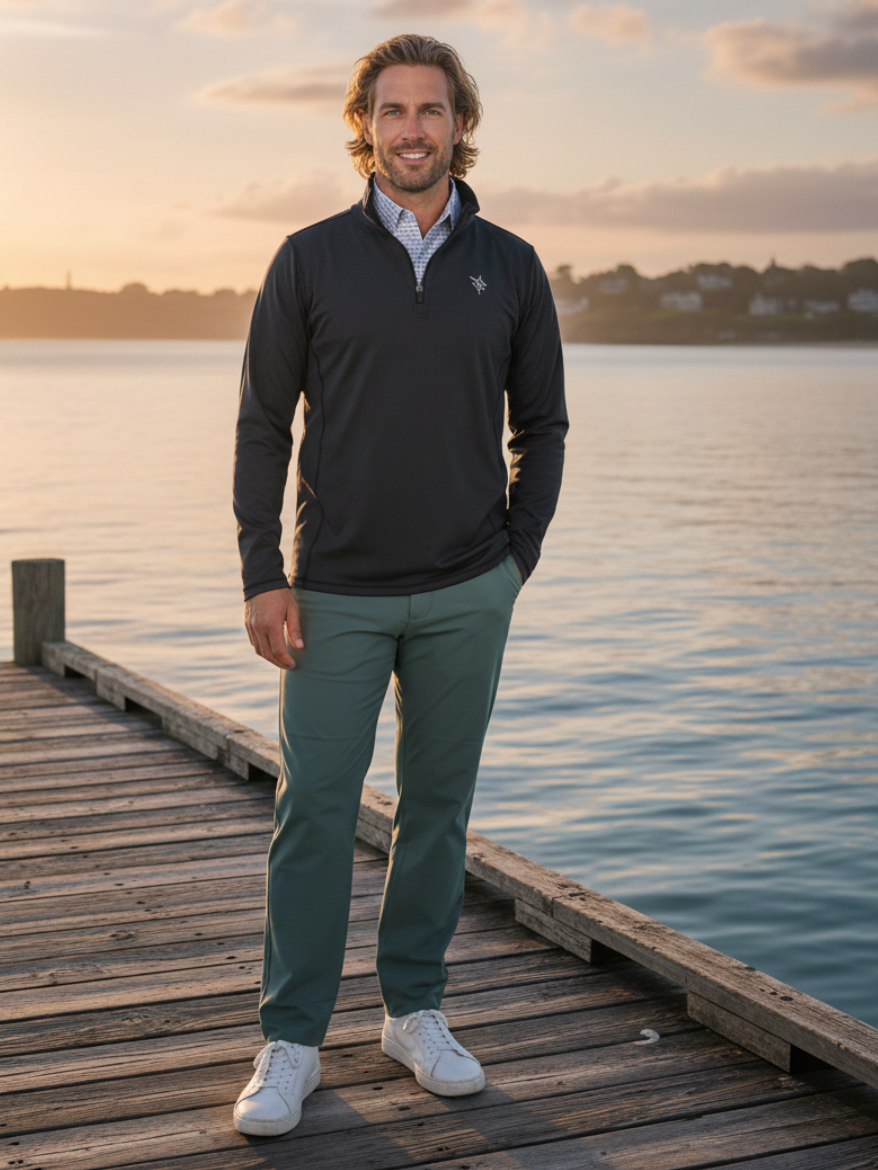 White Water Life Seaport Pants — White Water Life branding close-up