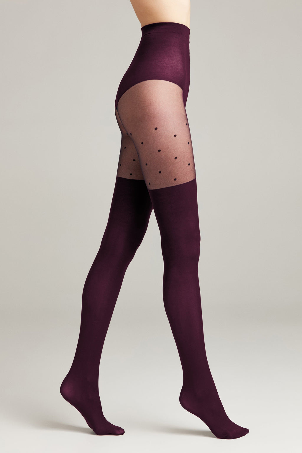 TheRanok.com Fantasy Tights Conte Sensation - Polka Dots Stockings Imitation — in-use photo