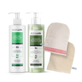 BodyLita Smoothing & Purifying Routine Set, Bath Loofah + Anti-Cellulite Body Wash + Anti-Acne Glycolic Acid Body Wash, 3-Piece Bundle