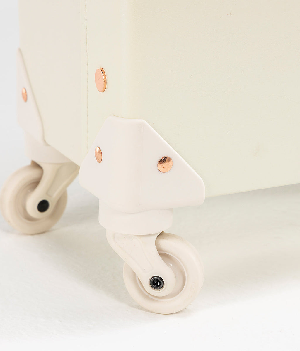SarahFace Spinner Suitcase - Embroidery Cream White