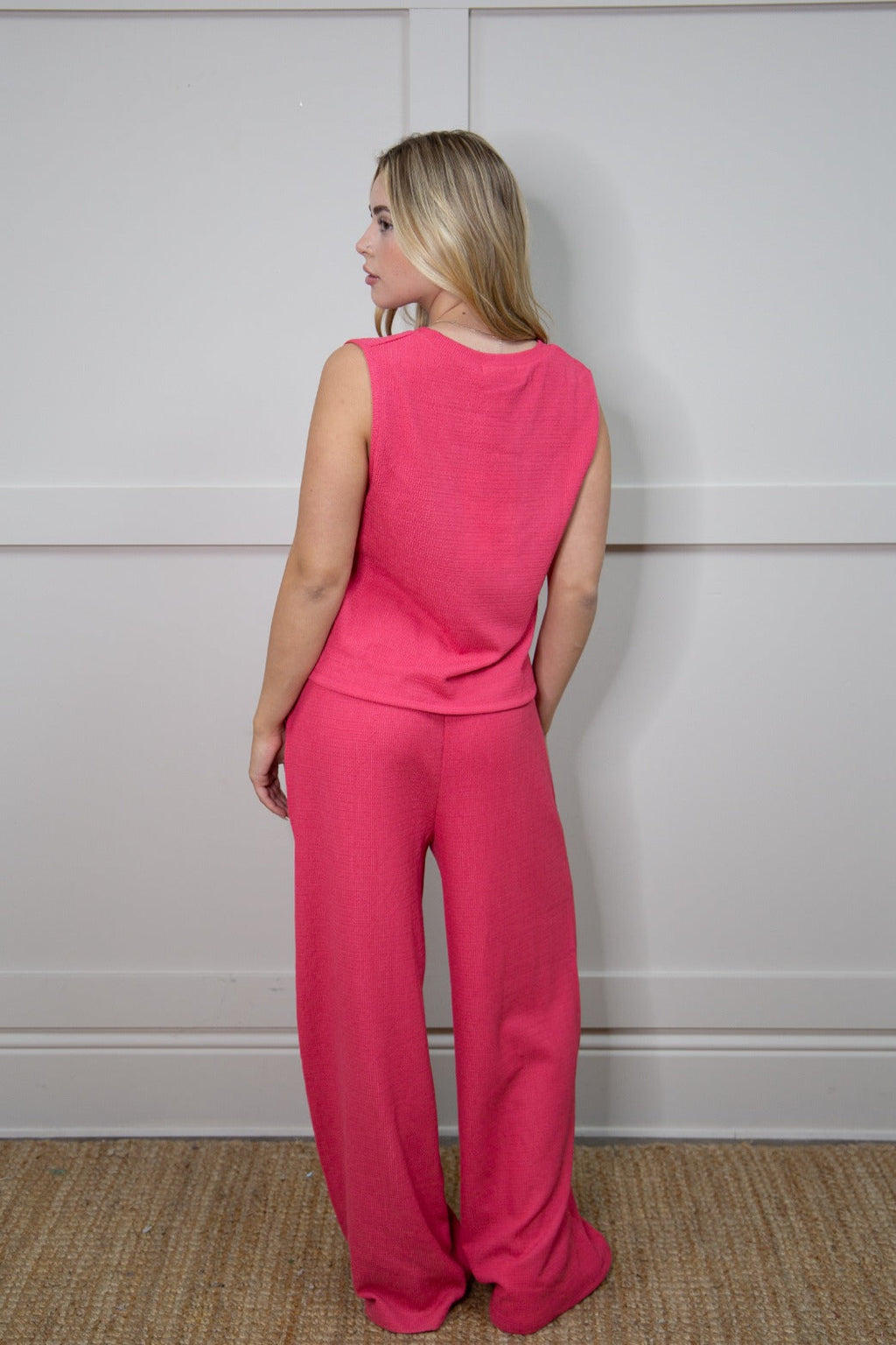 Grace+Emma The Earhart Top, Fuchsia — back view
