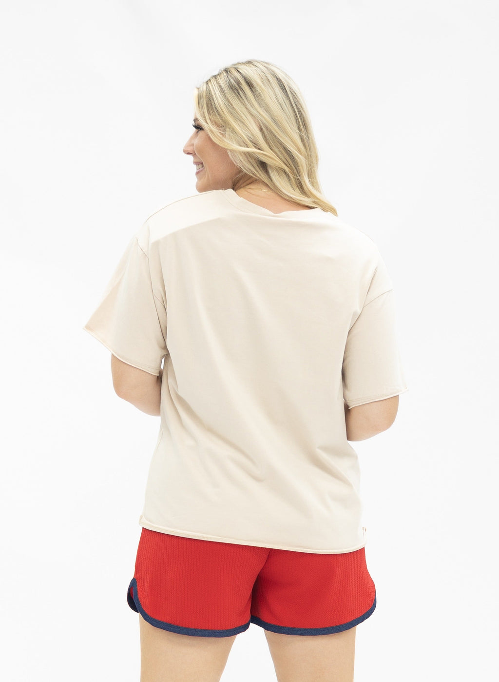 USA Teddy on Beige Boxy Tee