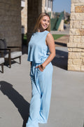 Grace+Emma The Earhart Pants, Blue — detail close-up