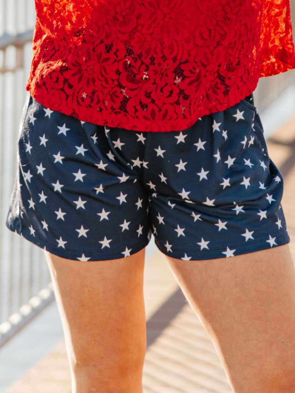 Grace+Emma Blue and White Star Shorts — main product shot