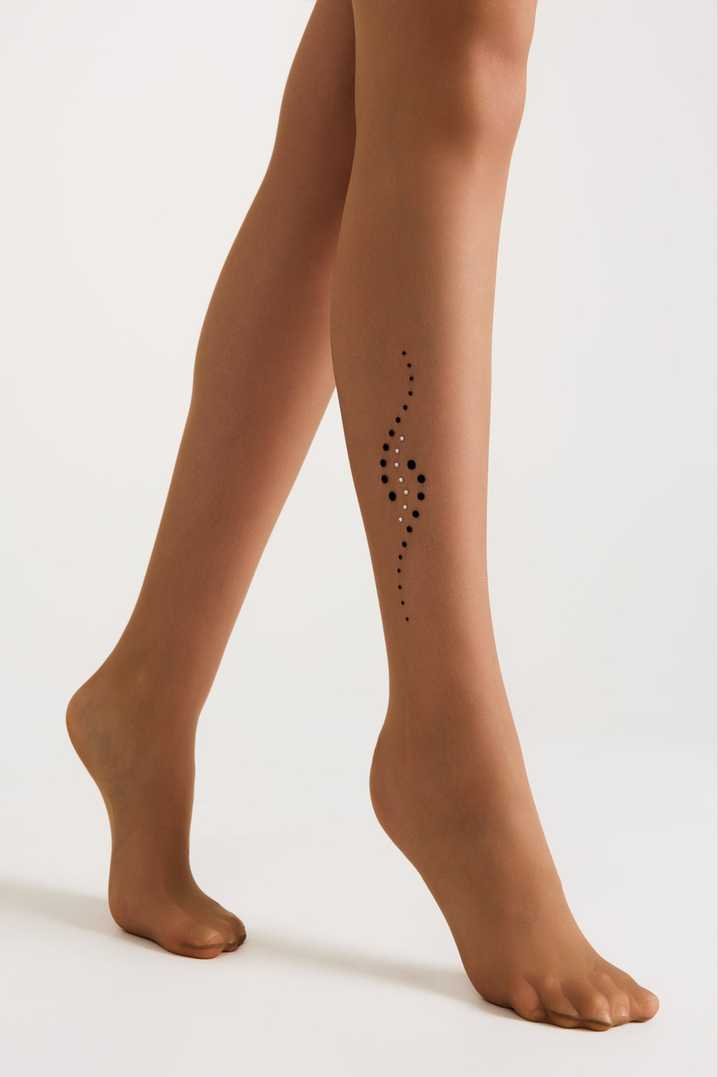 TheRanok.com Fantasy Tights Conte Sheen - Flock and Rhinestone Applique — comparison shot