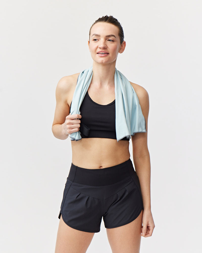 Goal Five Sheva Women's High Rise Running Shorts — detail close-up