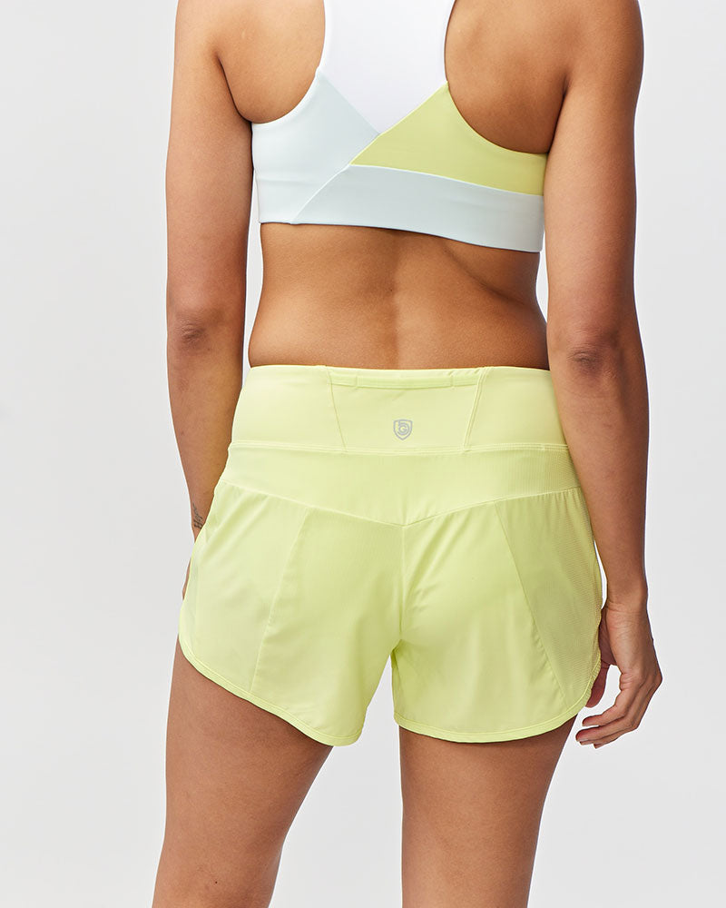 Goal Five Sheva Women's High Rise Running Shorts — product on model