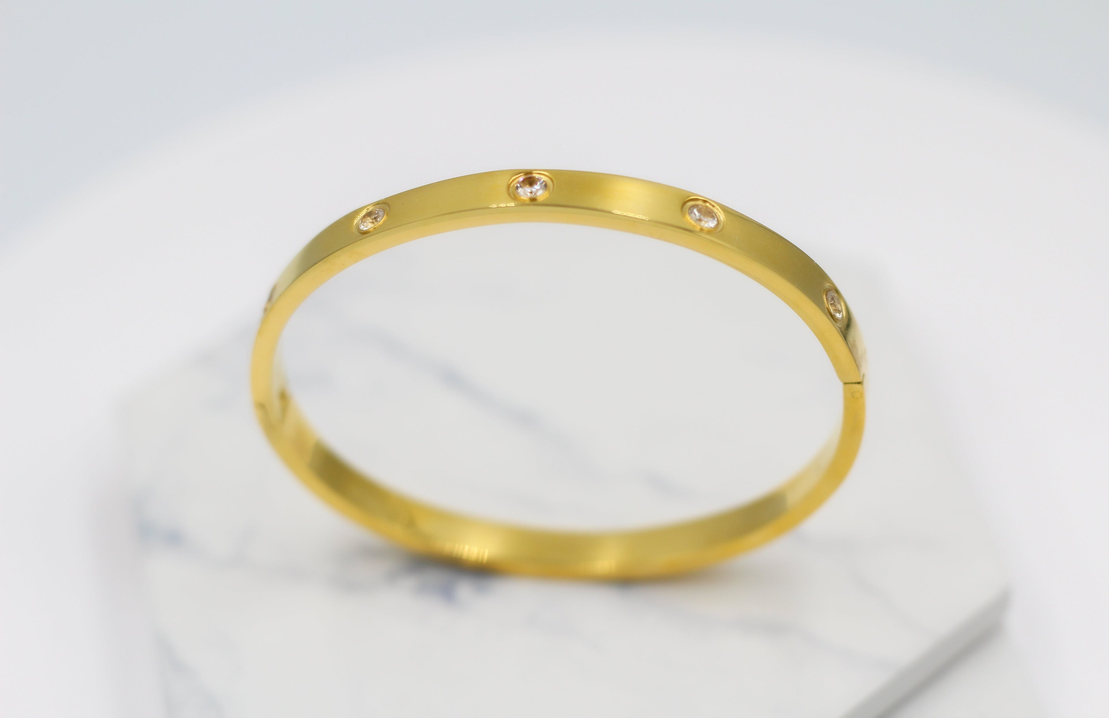 KADOU BOUTIQUE Sparkle Hinged Bangle — in-use photo