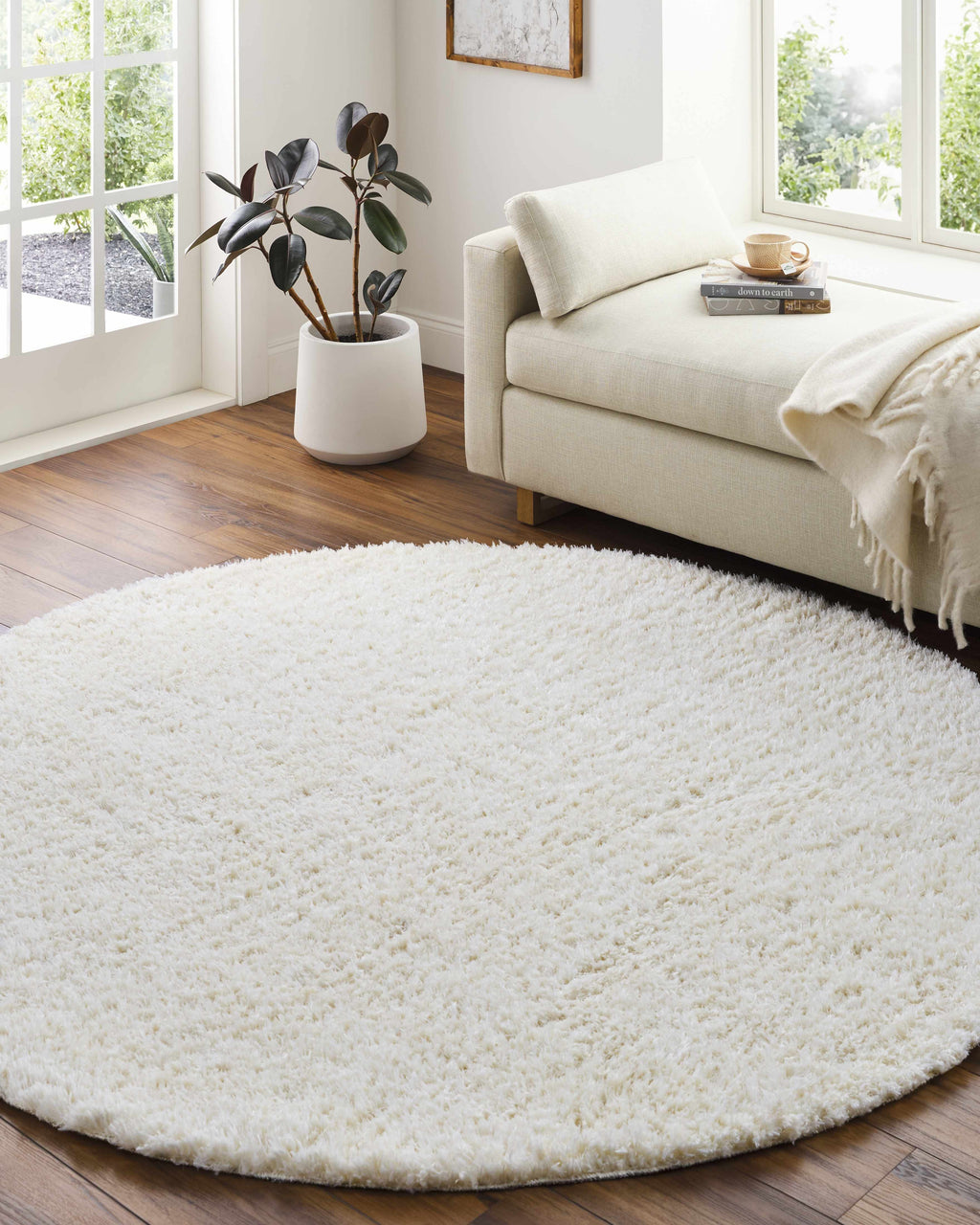 Siari Solid Cream Plush Rug – Boutique Rugs, view 12