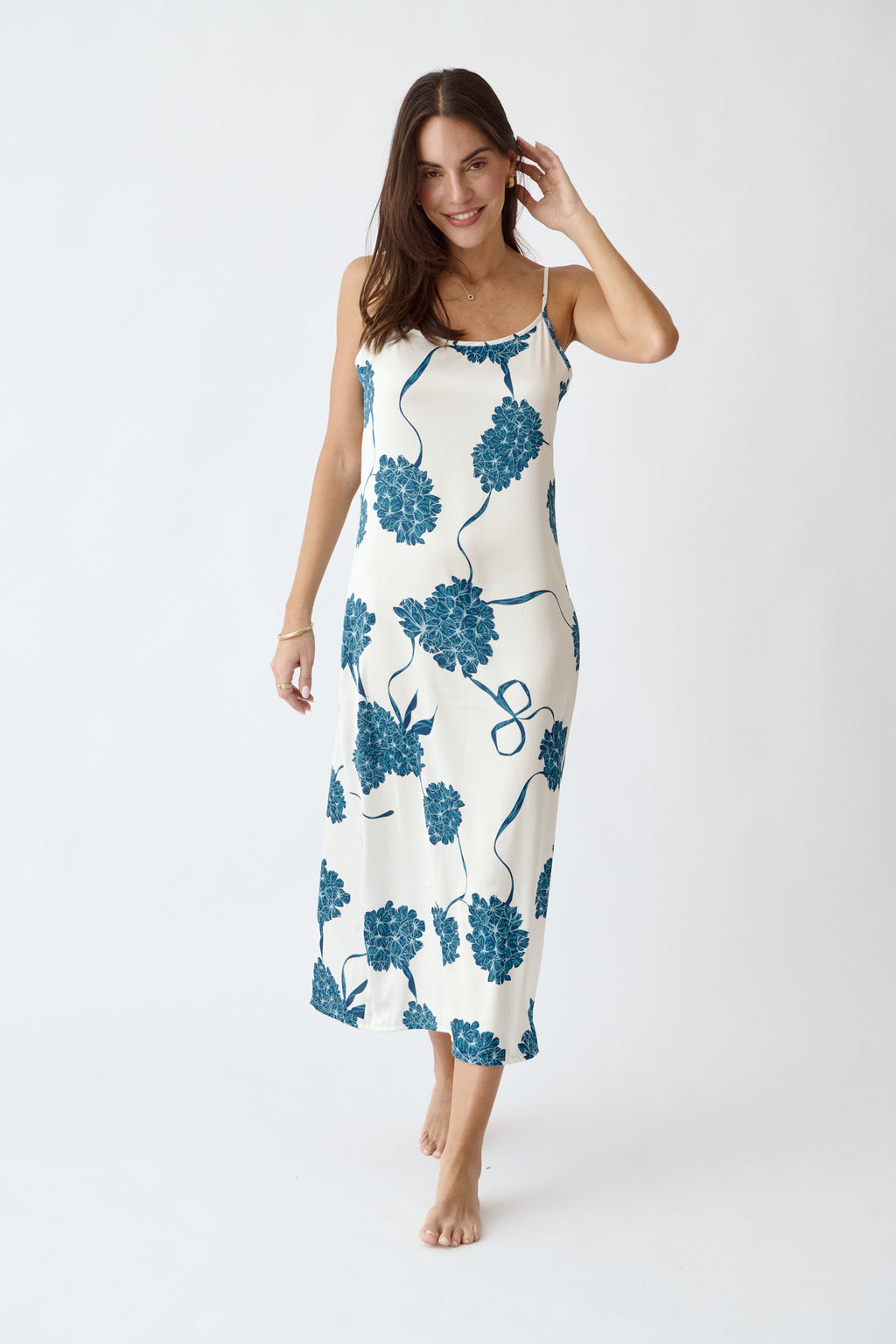 Simoné Sleepwear USA Washable Silk Dress - Blossom — main product shot
