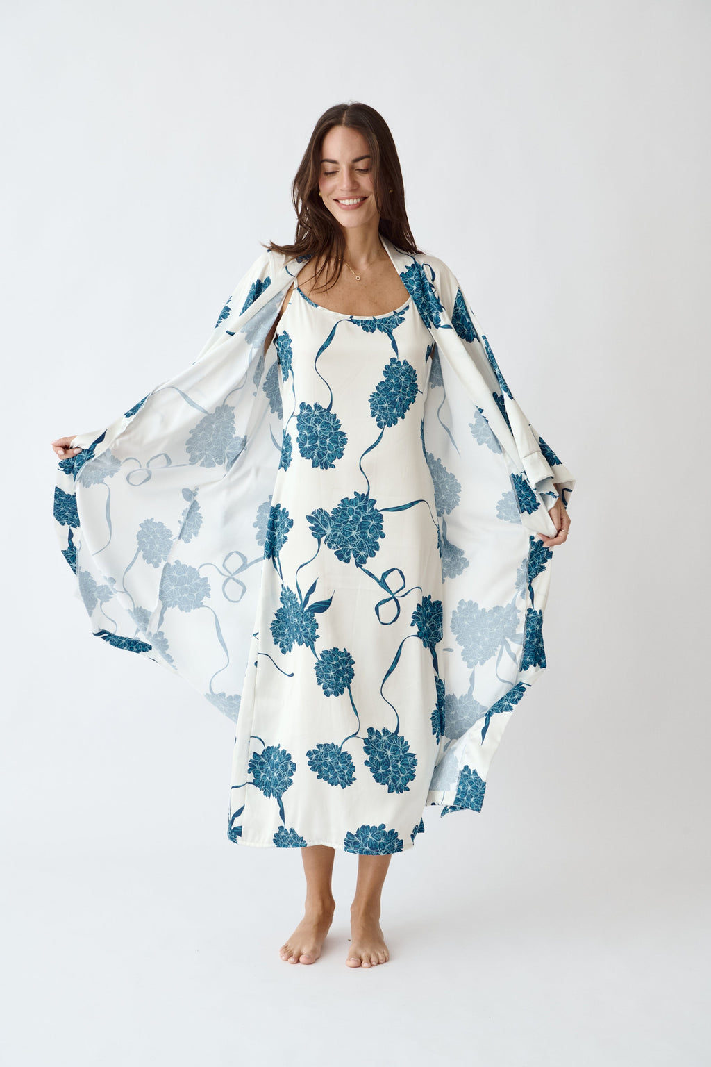Simoné Sleepwear USA Washable Silk Kimono - Blossom — alternative angle