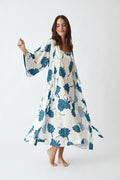 Simoné Sleepwear USA Washable Silk Kimono - Blossom — lifestyle context
