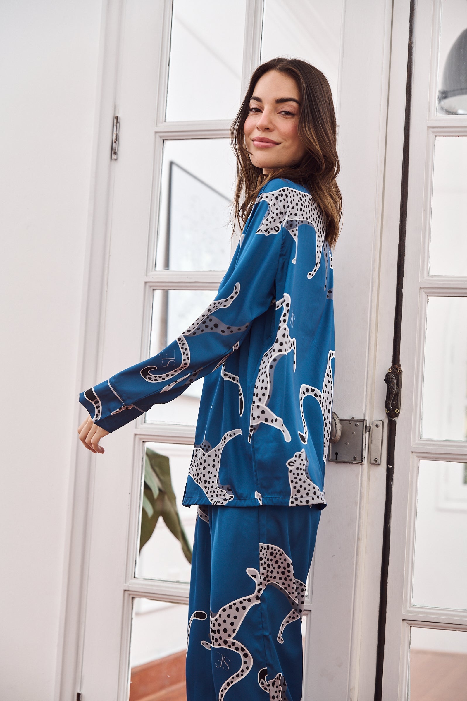 Washable Silk Pajama Set - Savannah Sky